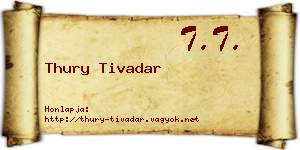 Thury Tivadar névjegykártya