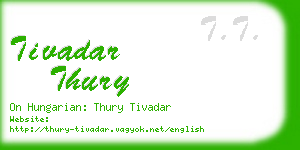 tivadar thury business card